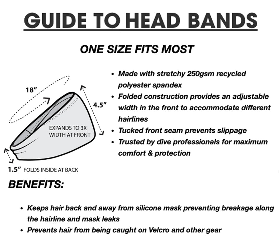 Spacefish Army headband sizing chart