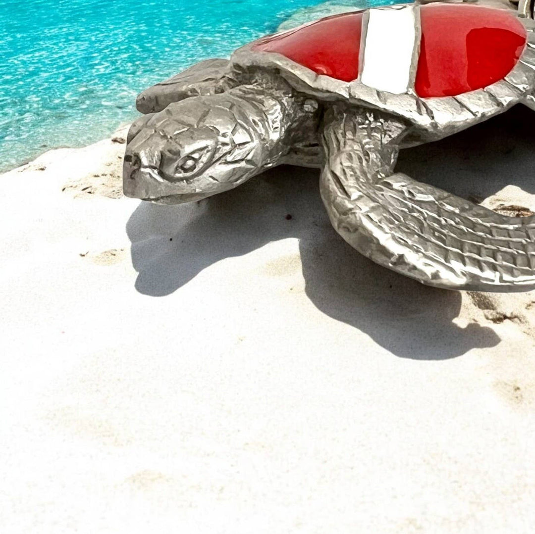 Turtle Necklace with Dive Flag 18"