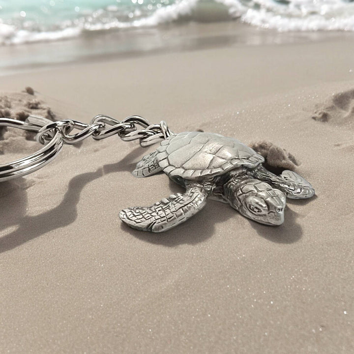 Roland St John sea turtle pewter keychain