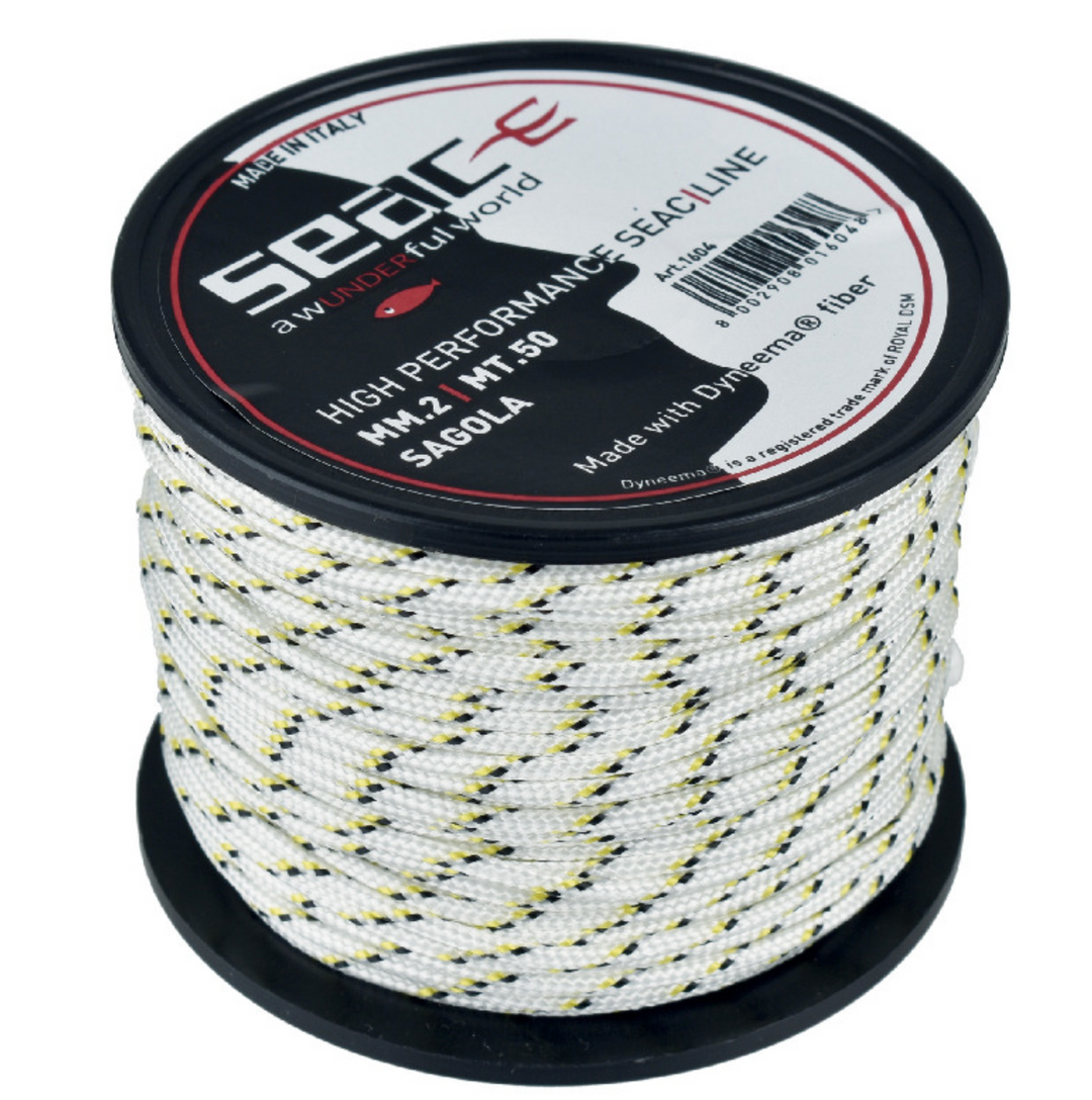Seac 2mm Dyneema line sold by the foot for spearfishing and tech diving