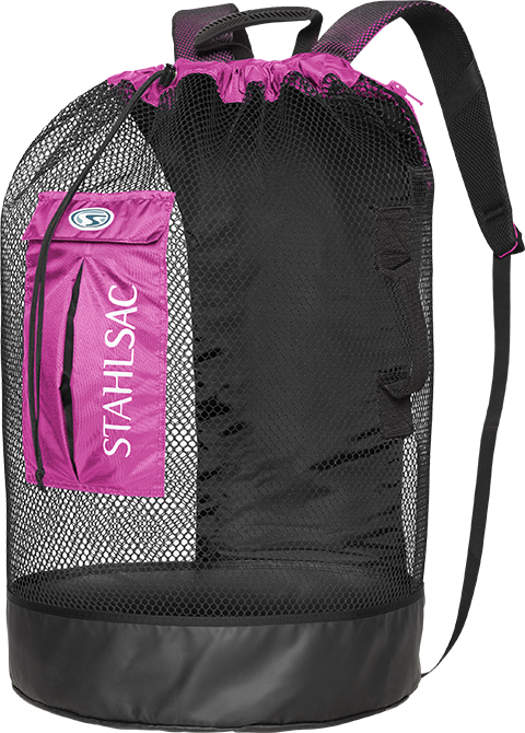Stahlsac Bonaire mesh backpack color variants and strap detail