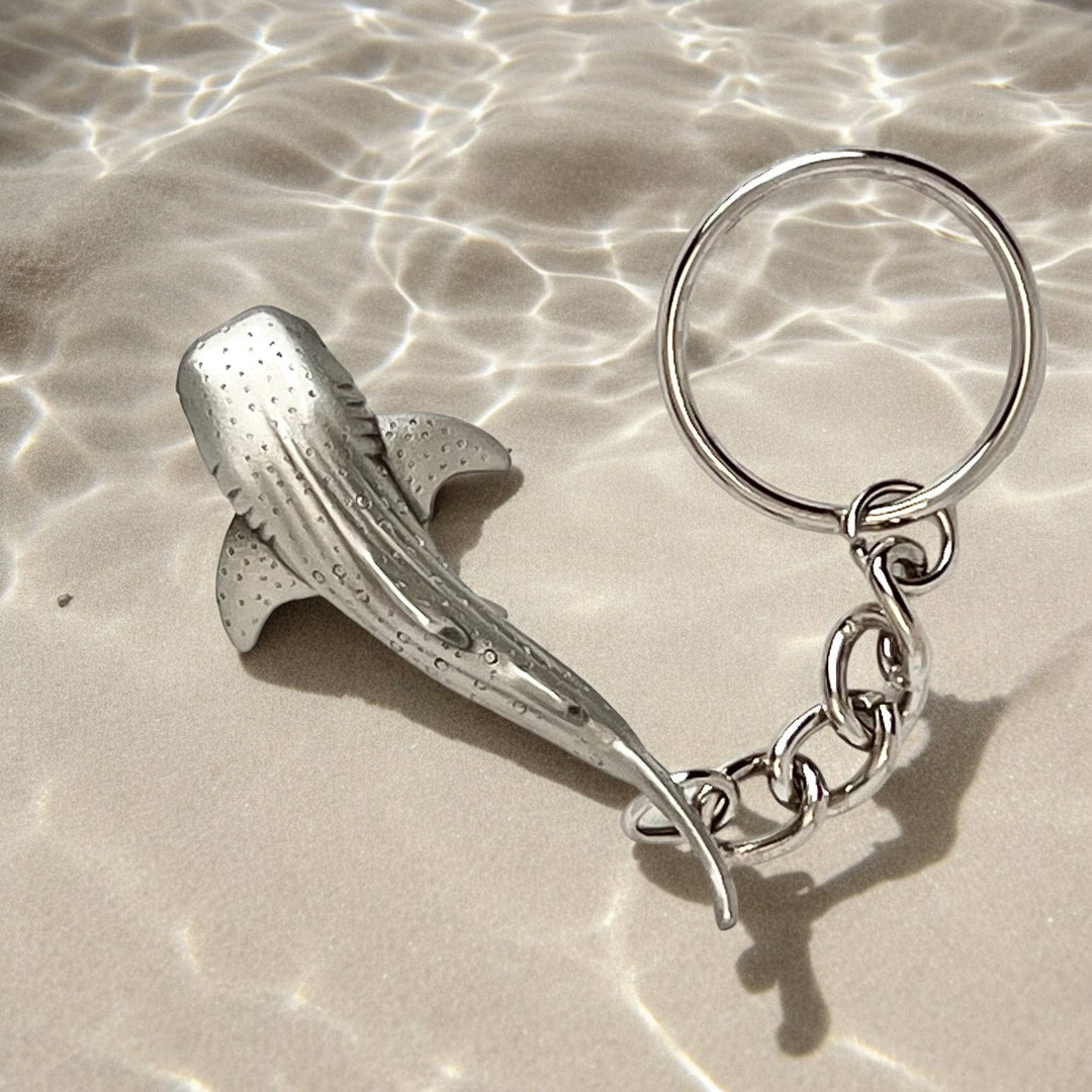 Roland St John whale shark pewter keychain