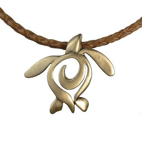 Roland St John sea turtle bronze necklace on 18-inch chain