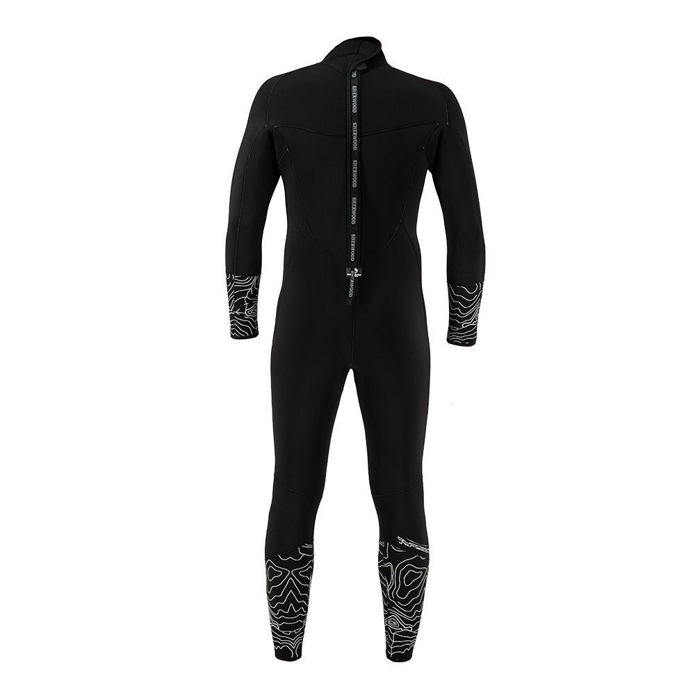 Sherwood women's SSMC 5mm wetsuit back zipper and seam detail
