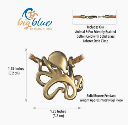 Bronze Octopus Necklace 20"