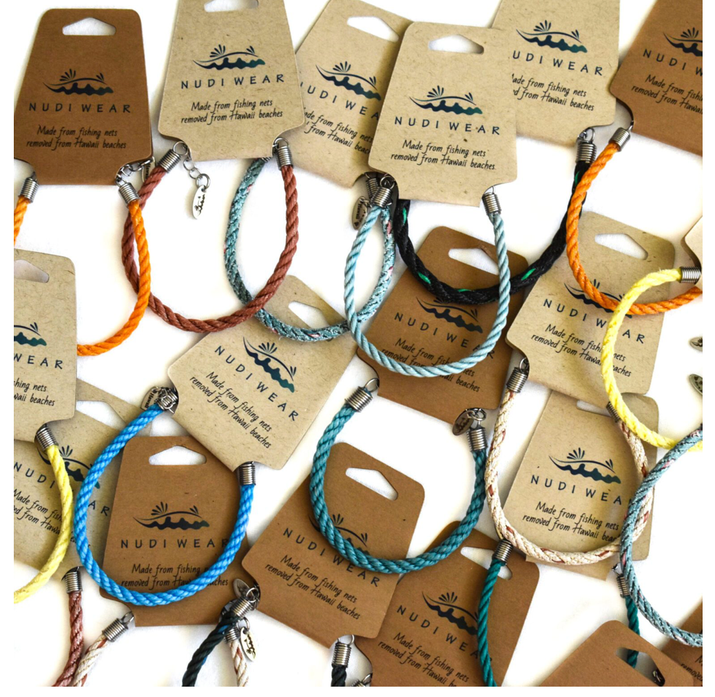Nudi Wear fishing net bracelet woven from upcycled ghost-net fishing line