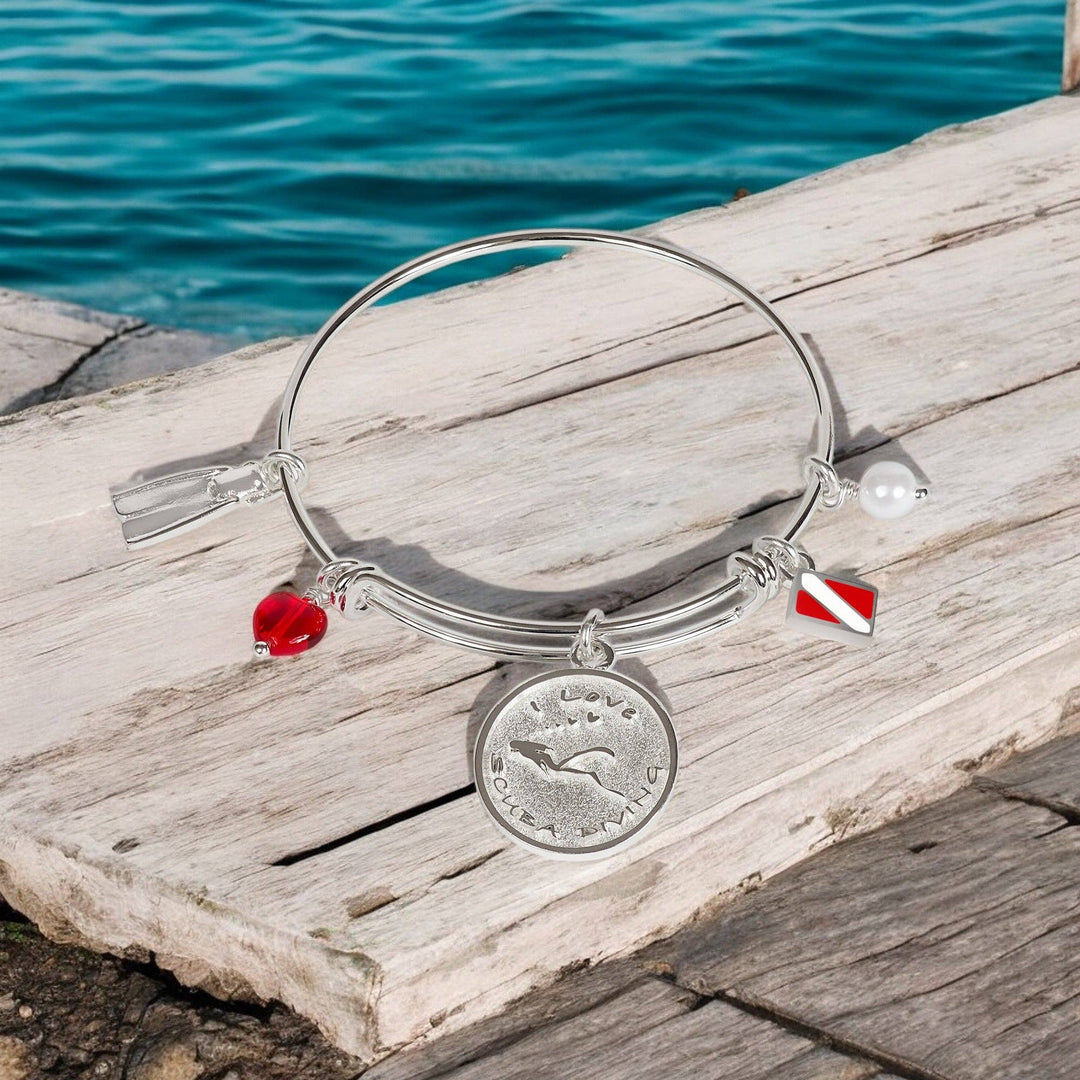 Roland St John scuba diving sterling silver adjustable charm bracelet