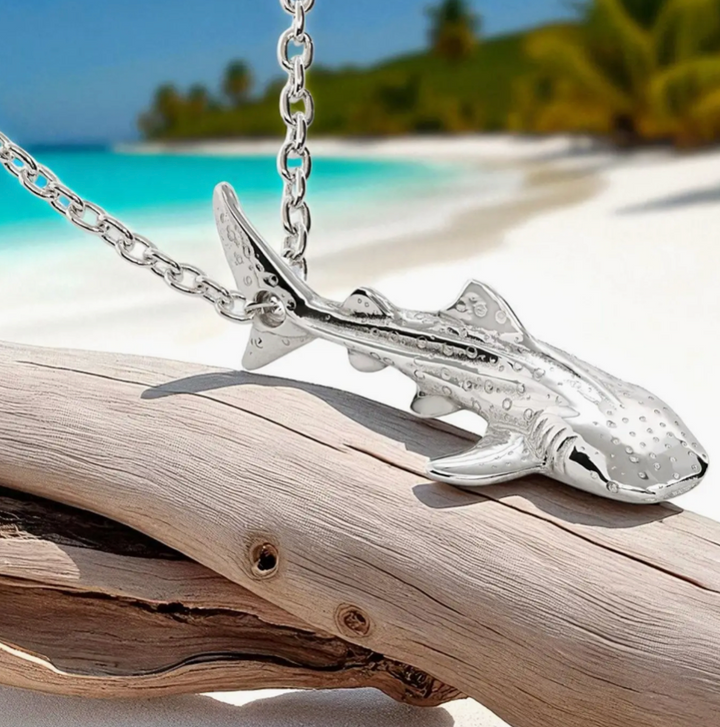 Roland St John mini whale shark pewter necklace on 18-inch chain