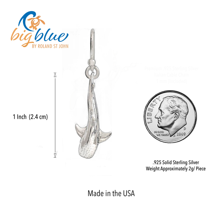 Whale Shark Earrings Silver