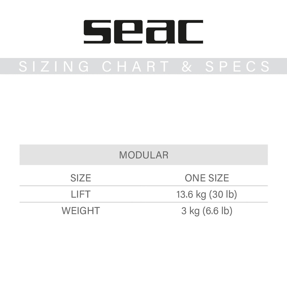 SEAC modular backplate wing BCD harness and wing detail