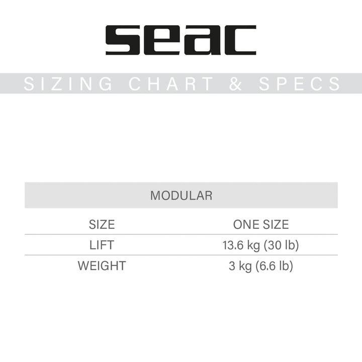 SEAC modular backplate wing BCD harness and wing detail