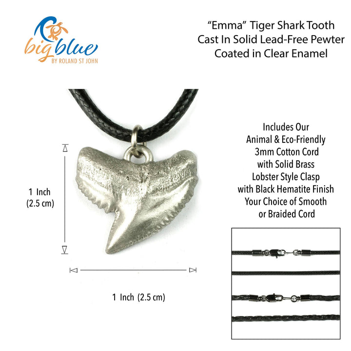 Shark Tooth Necklace 20" Smooth Cord