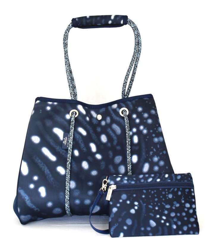 Nudi Wear neoprene tote bag with clutch for the beach or dive site