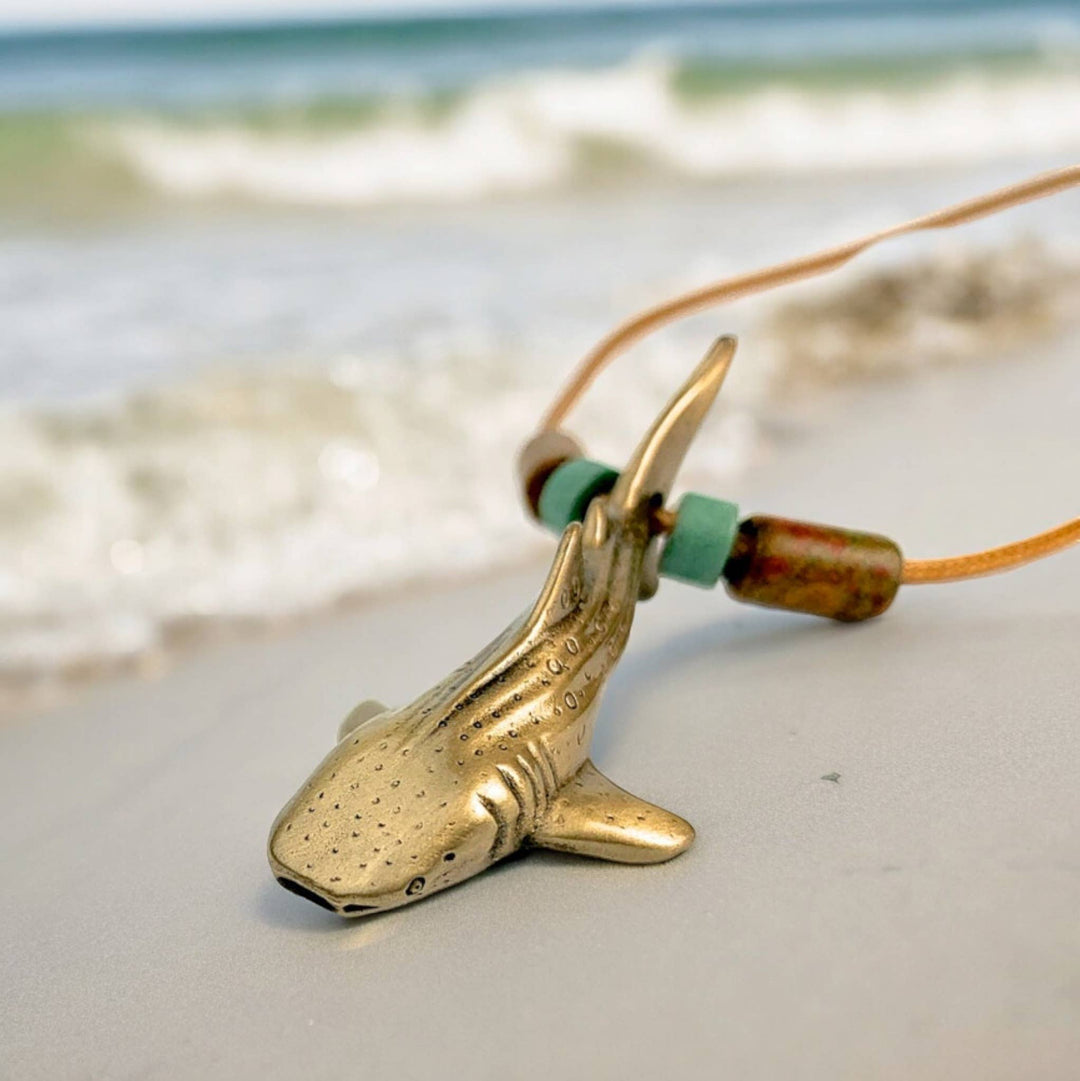 Roland St John whale shark bronze necklace bead accent detail
