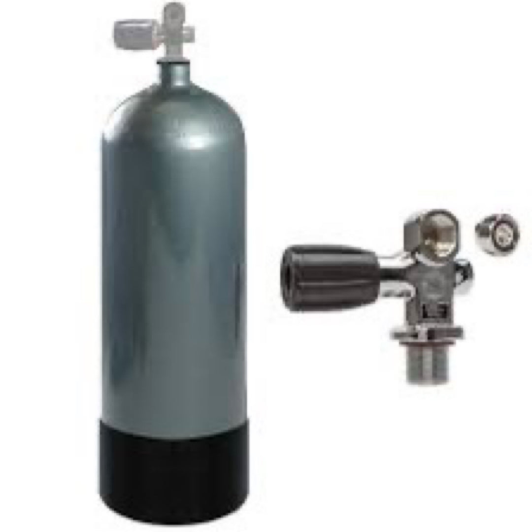 Faber HP133 high-pressure steel scuba tank, 133 cu ft capacity