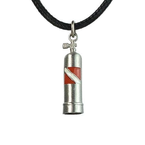 Roland St John pewter scuba tank necklace on 18-inch chain