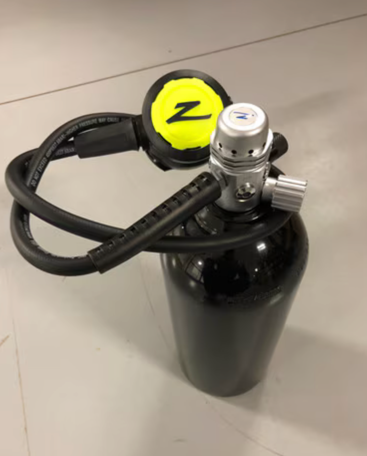 Zeagle 20 FT3 black pony system bailout cylinder with regulator